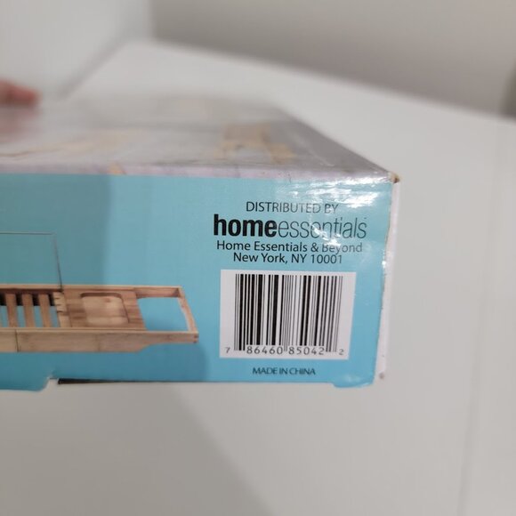 New Home Essentials Extendable Bamboo Bath Bathtub Tray Table Book Tablet Stand - Picture 5 of 8